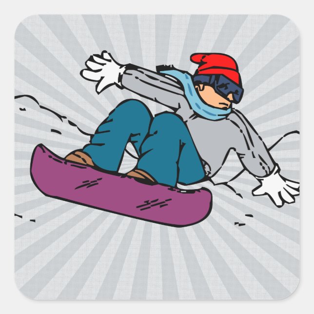 Pegatina Cuadrada Guay Snowboarding | Amantes del snowboard |snowboa (Anverso)