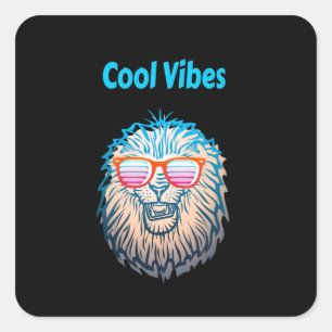 Pegatina Cuadrada Guay Vibes Lion