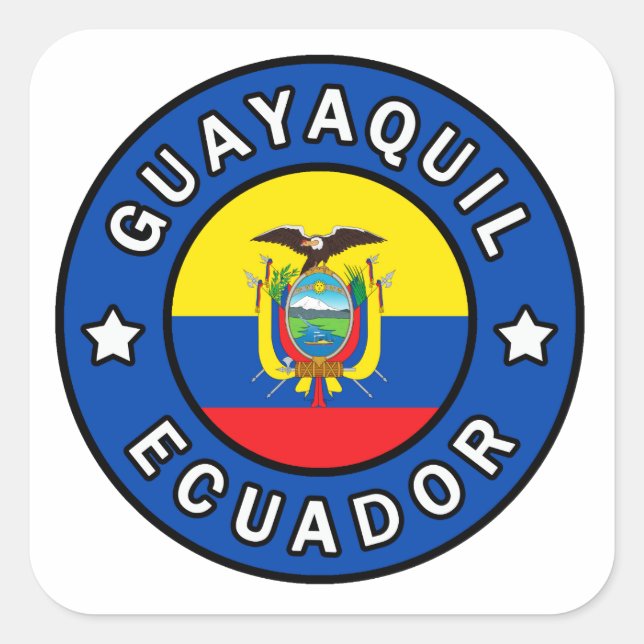 Pegatina Cuadrada Guayaquil Ecuador (Anverso)