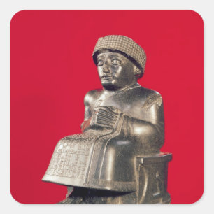 Pegatina Cuadrada Gudea, Príncipe de Lagash