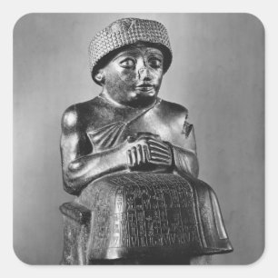 Pegatina Cuadrada Gudea, Príncipe de Lagash
