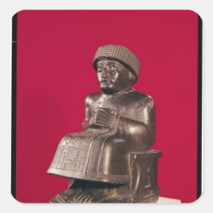 Pegatina Cuadrada Gudea, príncipe de Lagash, dedicó a