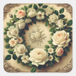 Pegatina Cuadrada Guerra de Rosas