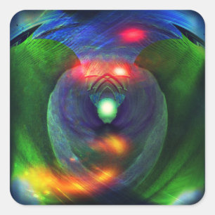 Pegatina Cuadrada Guerras espaciales/Pegatinas abstractos de pájaro 