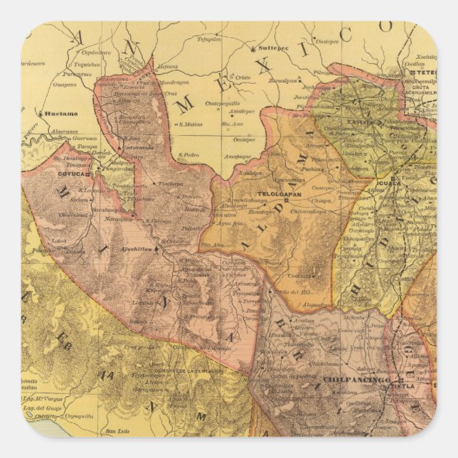 Pegatina Cuadrada Guerrero (Anverso)