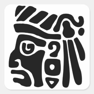 Pegatina Cuadrada Guerrero azteca