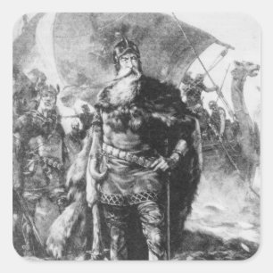 Pegatina Cuadrada Guerrero de Viking