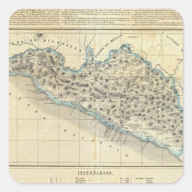 Pegatina Cuadrada Guerrero, México (Anverso)