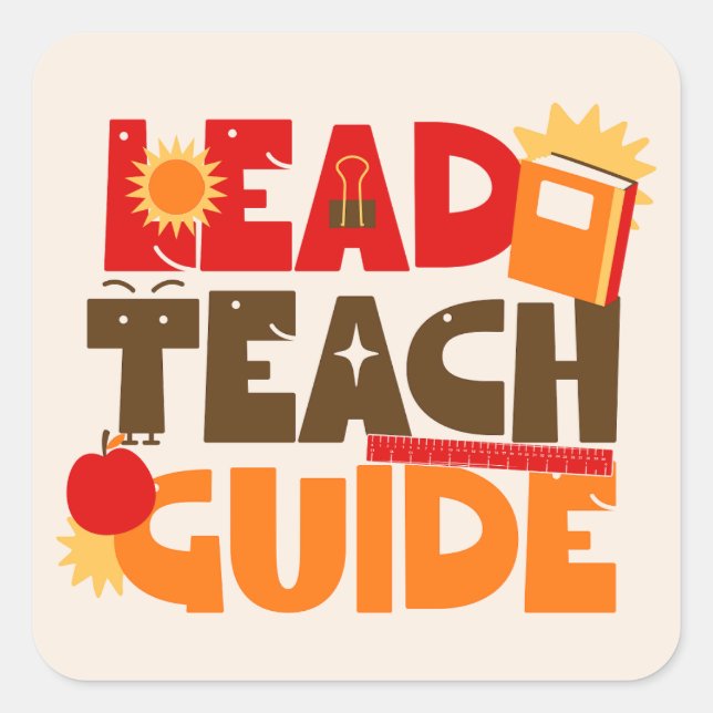 Pegatina Cuadrada Guía de Enseñanza de Plomo (Anverso)