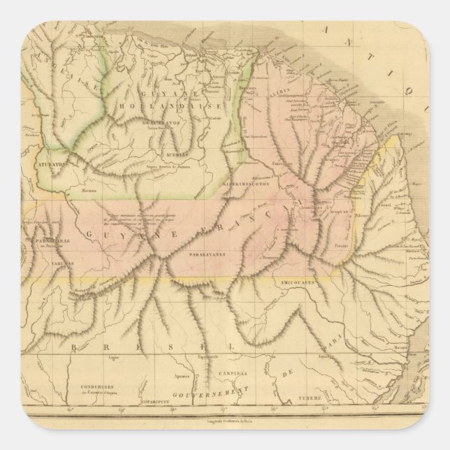 Pegatina Cuadrada Guiana (Anverso)