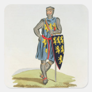 Pegatina Cuadrada Guillermo de Longuespee, 3ro conde de Salisbury