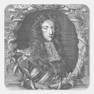Pegatina Cuadrada Guillermo III Titular y Rey de Inglaterra