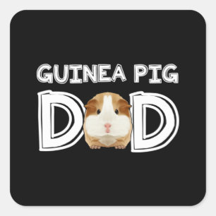 Pegatina Cuadrada Guinea Pig Dad Daddy Father Rodent Wheek