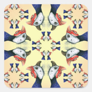 Pegatina Cuadrada ¡Guineas Por Todas Partes!