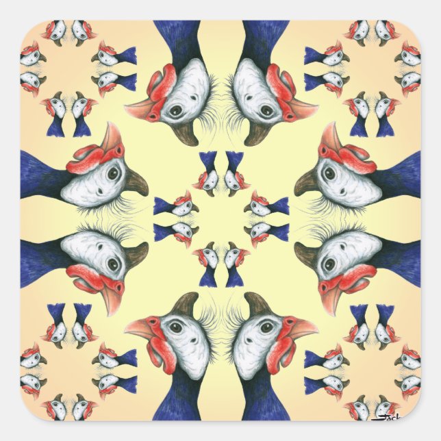 Pegatina Cuadrada ¡Guineas Por Todas Partes! (Anverso)