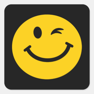 Pegatina Cuadrada Guiño de la cara