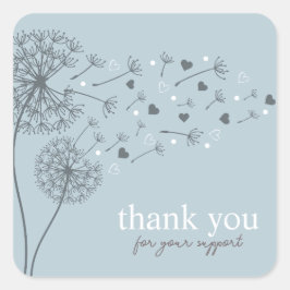 Pegatina Cuadrada Guión Azul Moderno Gracias Negocios