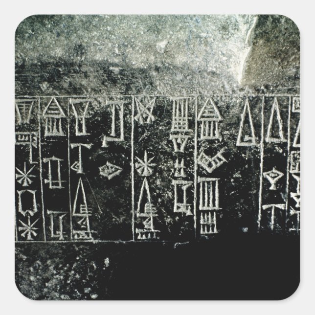 Pegatina Cuadrada Guión Cuneiforme (Anverso)