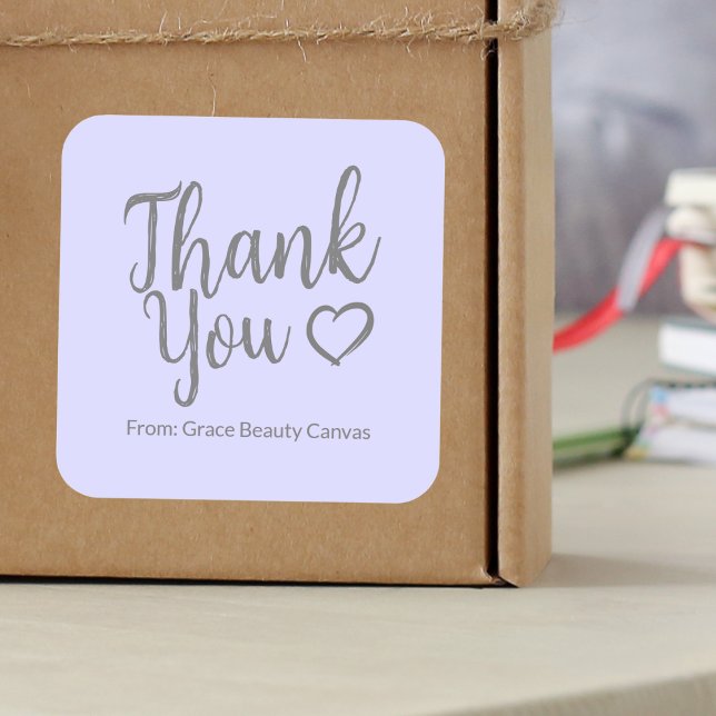 Pegatina Cuadrada Guión de broche de agradecimiento moderno minimo P (Subido por el creador)