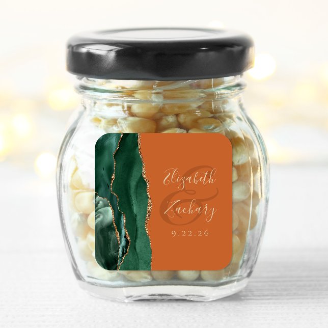 Pegatina Cuadrada Guion de geoda de ágata verde esmeralda dorado óxi (Subido por el creador)