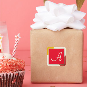 Pegatina Cuadrada Guión monográfico A