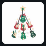 PEGATINA CUADRADA GUITAR CHRISTMAS TREE<br><div class="desc">Diseño con un árbol de Navidad hecho con varias guitarras.</div>