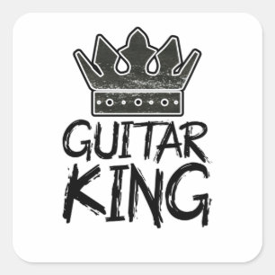 Pegatina Cuadrada Guitar king