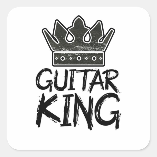 Pegatina Cuadrada Guitar king (Anverso)