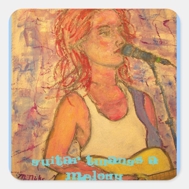 Pegatina Cuadrada guitar twangs una melodía (Anverso)
