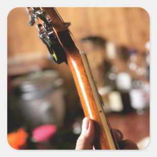 Pegatina Cuadrada Guitarra Acústica bonito