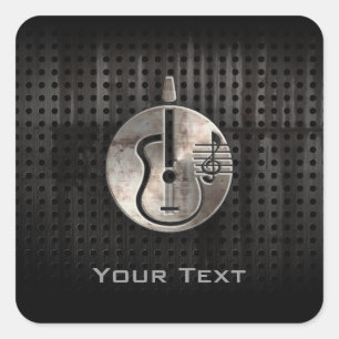 Pegatina Cuadrada Guitarra Acústica Rugosa