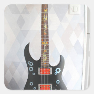Pegatina Cuadrada Guitarra Cuta