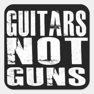 Pegatina Cuadrada Guitars no Guns Pegatinas