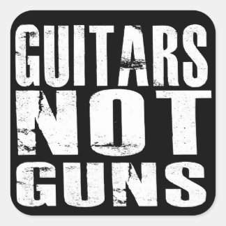 Pegatina Cuadrada Guitars no Guns Pegatinas