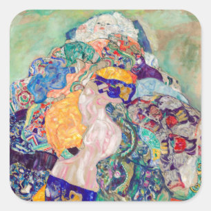 Pegatina Cuadrada Gustav Klimt - Bebé / Cuna