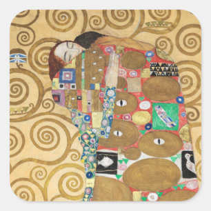 Pegatina Cuadrada Gustav Klimt - Complemento, Frisa Estúclet