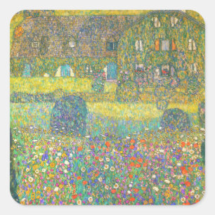 Pegatina Cuadrada Gustav Klimt Country House, del Attersee