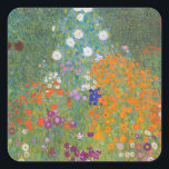 Pegatina Cuadrada Gustav Klimt Flor Jardín Naturaleza<br><div class="desc">Un bonito cuadro del jardín,  un cuadro clásico de Gustav Klimt,  llamado Cottage Garden,  o Bauergarten,  1907,  que se encuentra cerca de un jardín de flores,  un cuadro de flores de colores.</div>