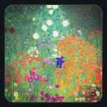 Pegatina Cuadrada Gustav Klimt Flower Garden<br><div class="desc">Pegatinas con la pintura al óleo de Gustav Klimt en Flower Garden (1906). Un bonito jardín de flores moradas,  rojas,  blancas,  azules y naranjas. Un gran regalo para los amantes del arte Art Nouveau y austriaco.</div>
