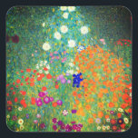 Pegatina Cuadrada Gustav Klimt Flower Garden<br><div class="desc">Pegatinas con la pintura al óleo de Gustav Klimt en Flower Garden (1906). Un bonito jardín de flores moradas,  rojas,  blancas,  azules y naranjas. Un gran regalo para los amantes del arte Art Nouveau y austriaco.</div>