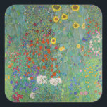 Pegatina Cuadrada Gustav Klimt - Jardín de campo con girasoles<br><div class="desc">Jardín de campo con girasoles / Jardín de granja con girasoles - Gustav Klimt en 1905-1906</div>