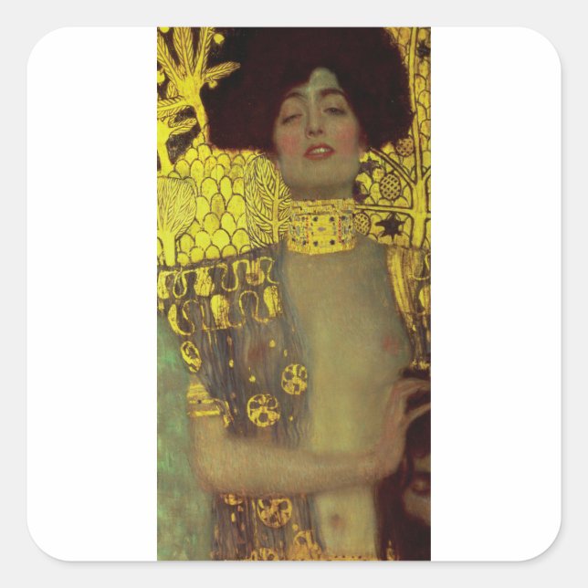 Pegatina Cuadrada Gustav Klimt - Judith (Anverso)