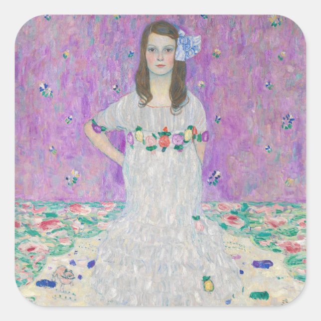 Pegatina Cuadrada Gustav Klimt - Mada Primavesi (Anverso)