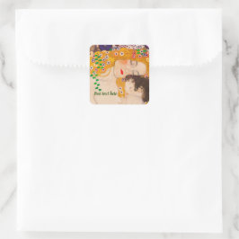 Pegatina Cuadrada Gustav Klimt - Madre e hijo