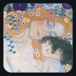 Pegatina Cuadrada Gustav Klimt - Madre e hijo<br><div class="desc">Madre e hijo (detalle de las tres edades de la mujer) - Gustav Klimt,  Oil on Canvas,  1905</div>