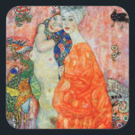Pegatina Cuadrada Gustav Klimt - Mujeres amigas<br><div class="desc">Mujeres amigas - Gustav Klimt,  Oil on Canvas,  1916-17 (destruido en 1945)</div>