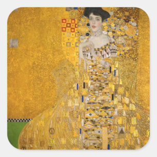 Pegatina Cuadrada Gustav Klimt - Retrato de Adele Bloch-Bauer I