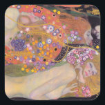Pegatina Cuadrada Gustav Klimt - Serpientes de Agua II<br><div class="desc">Serpientes de Agua II / Wasserschlangen II - Gustav Klimt,  Petróleo sobre lienzo,  1904-1907</div>