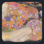 Pegatina Cuadrada Gustav Klimt - Serpientes de Agua II<br><div class="desc">Serpientes de Agua II / Wasserschlangen II - Gustav Klimt,  Petróleo sobre lienzo,  1904-1907</div>