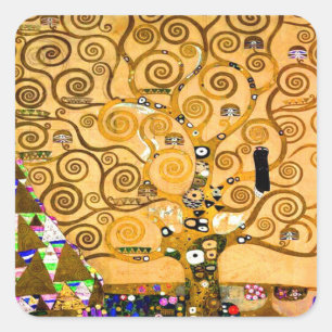 Pegatina Cuadrada Gustav Klimt Tree of Life